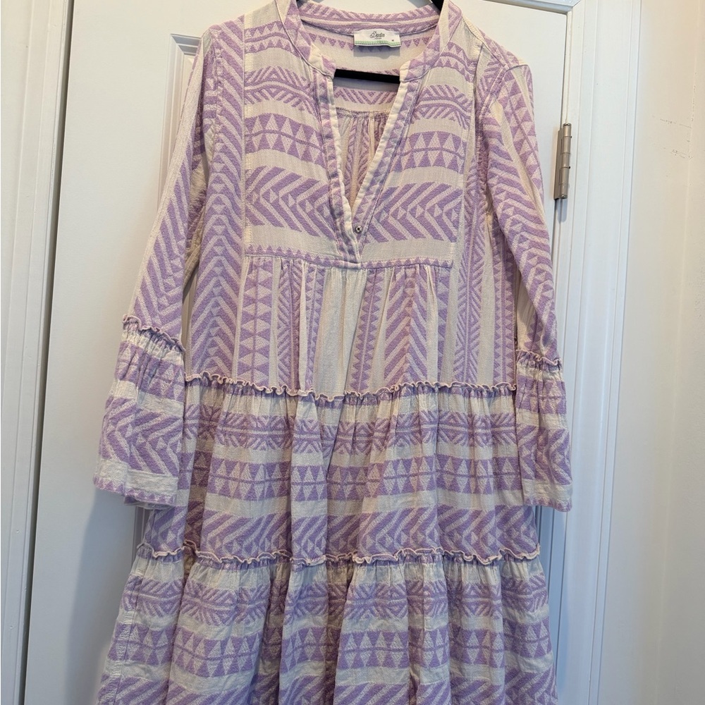 Devotion Twins Purple And White Patterned Dress - image 2